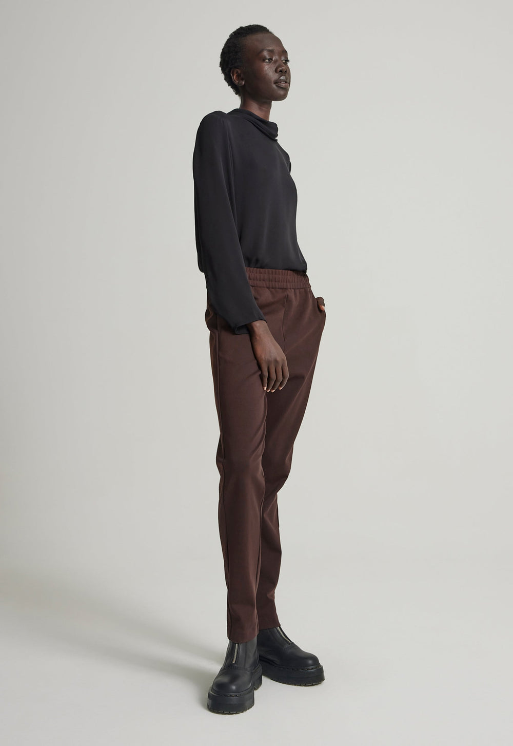 Jac+Jack CUB COTTON PANT in Chocolate Pepper
